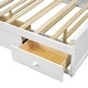 preview thumbnail 12 of 14, Full Size Wooden Platform Bed with Twin Size Trundle, USB Ports, 3-Drawers & Upper Shelves - Stylish White Design for Bedroom