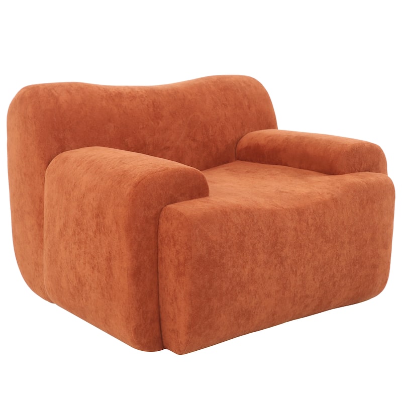 Chenille Accent Chair, Comfy Cloud Sofa Chair, Modern Armchair Boneless Reading Chairs