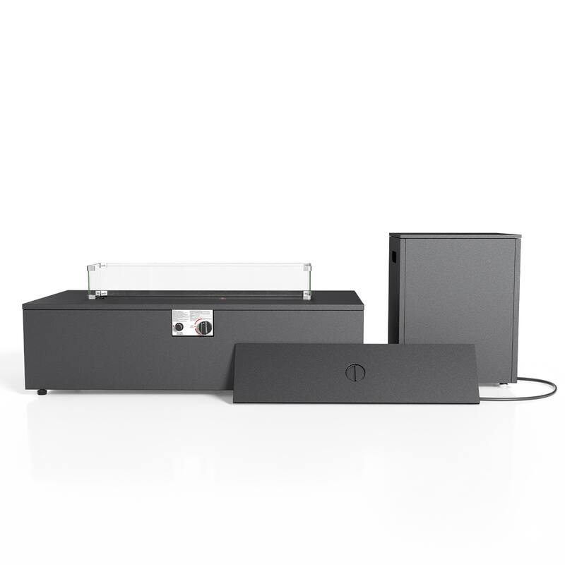 Pocassy Outdoor 43 In Fire Pit Table with Tank Holder