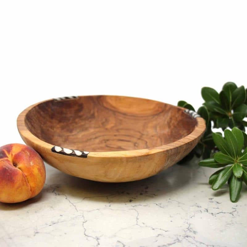Hand-carved Rustic Olive Wood Bowl, Handmade in Kenya