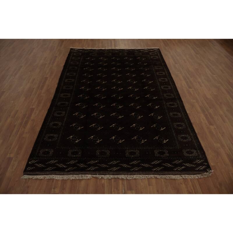 Hand Knotted Oriental 100% Wool Carpet Traditional All-Over Red Turkoman Area Rug - 12' 0'' X 7' 6''