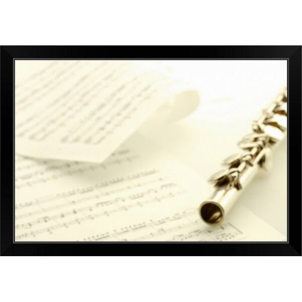 Shop Flute And Sheet Music Black Framed Print On Sale Overstock 30210134