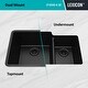 preview thumbnail 9 of 7, 32 Inch Lexicon Platinum Quartz Composite Drop-in Undermount Galaxy Black - 19" W x 32" L x 9.75" H