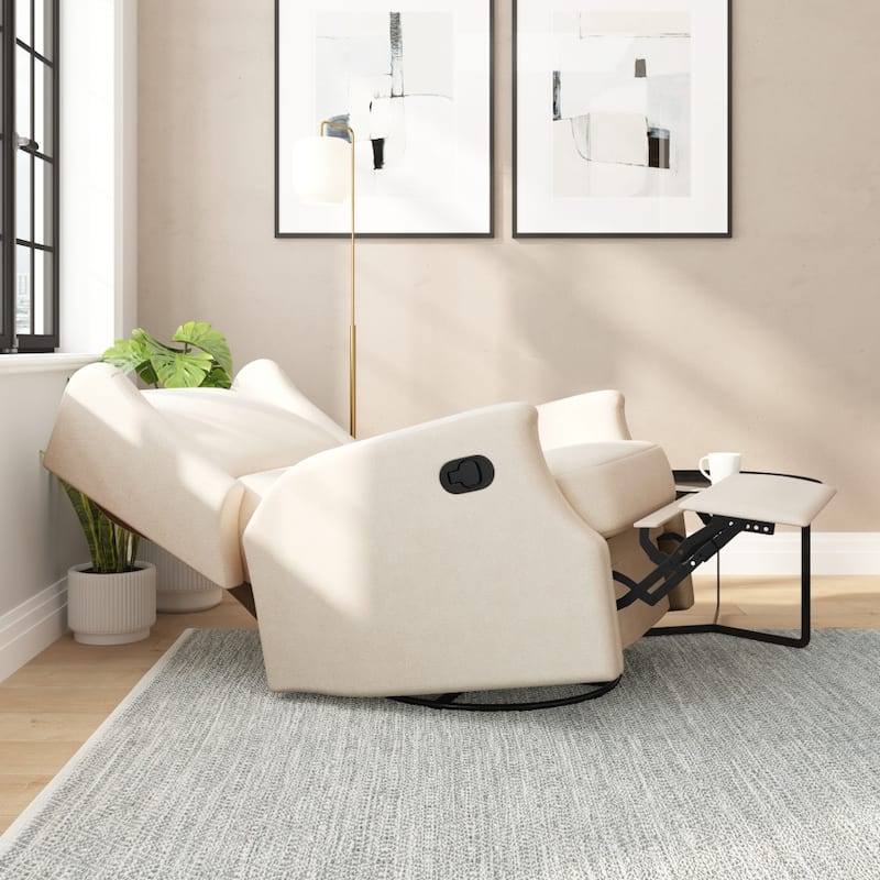 Wingback Upholstered Manual Recline Rocking Swivel Glider Chair