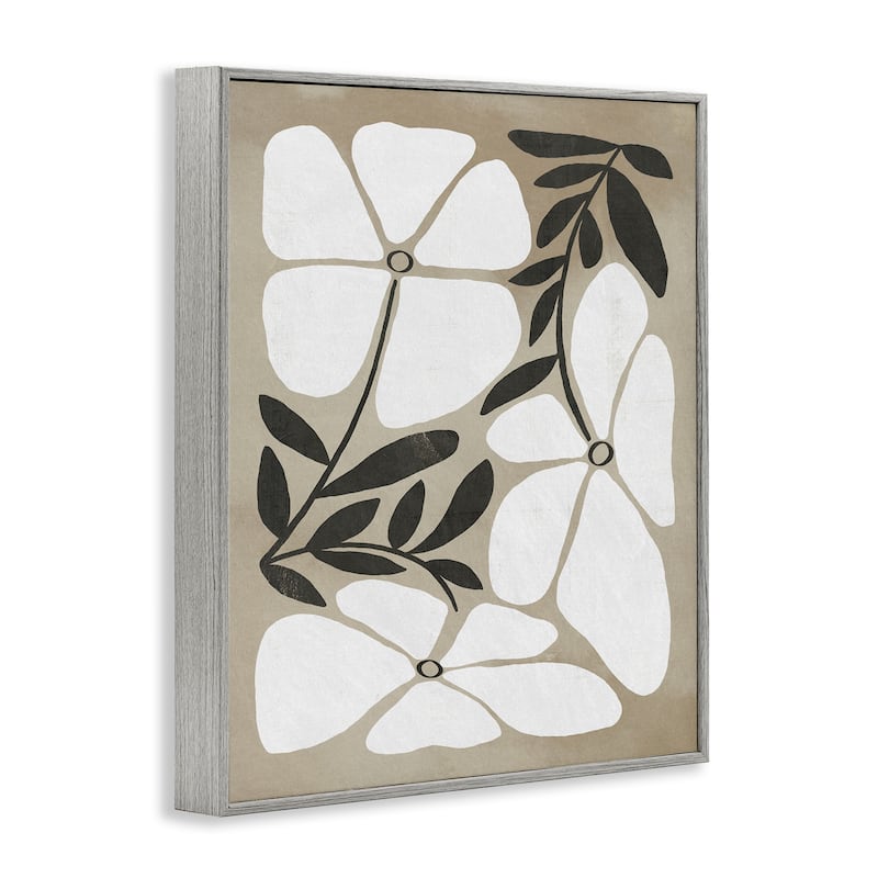 Stupell Boho Flowers Trio Framed Giclee Art Design By Victoria Barnes