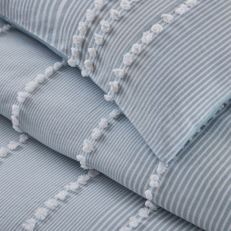 Harbor House Anslee Taupe 3 Piece Cotton Yarn Dyed Duvet Cover Set