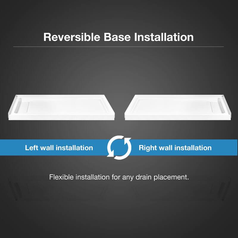 Ove Decors 15SBR-ADEN54 Adena 54" x 36" Rectangular Shower Base with