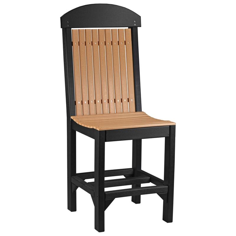Set of 4 Poly Lumber Classic Dining Chairs - Side Chair - Cedar & Black - Counter Height