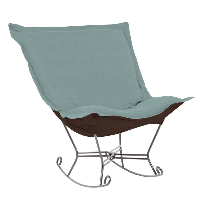 Allan Andrews Scroll Puff Rocker with Titanium Frame, Breeze Collection - Breeze