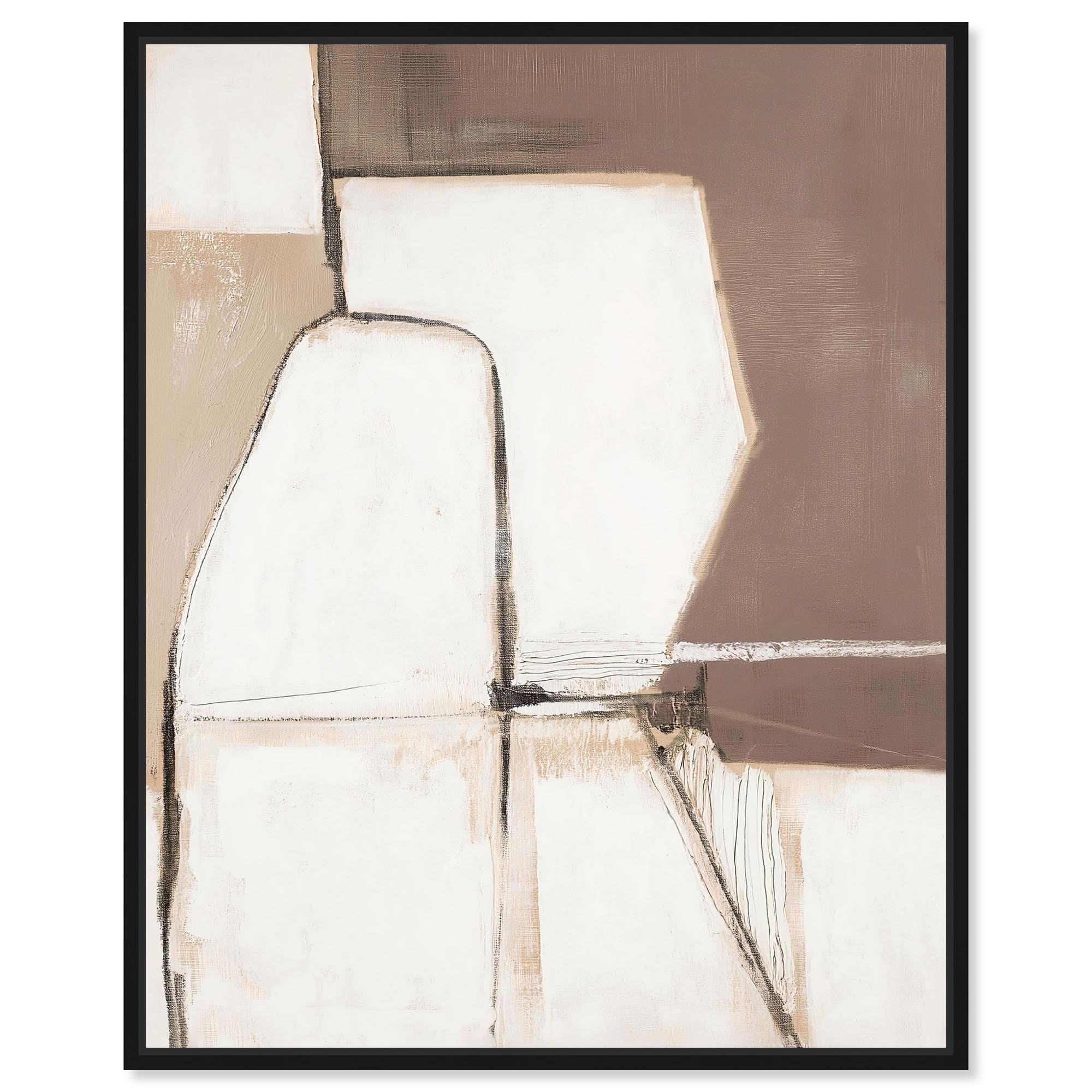 Reclining Form III Brown Decor Framed Canvas Print by Art Remedy
