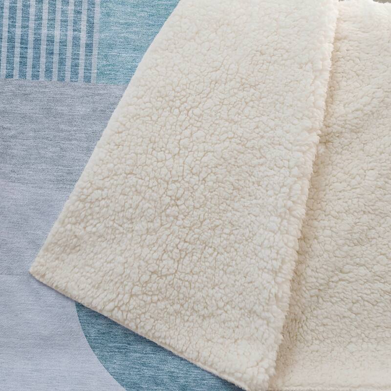 Premium Machine Washable Floral Sherpa Throw Blanket