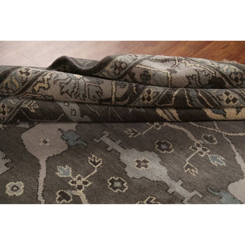 Transitional Oushak Area Rug Hand-Knotted Wool Carpet - 8'2" x 9'10"