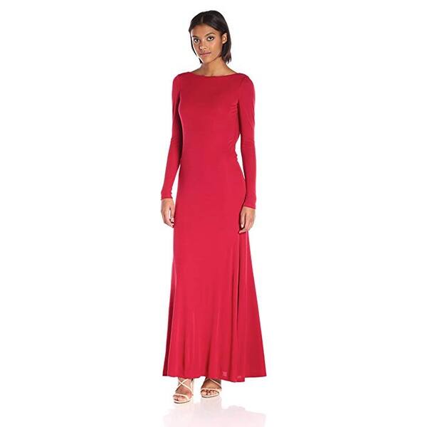 Shop Vera Wang Rayon Jersey Long Sleeve Maxi Dress Overstock