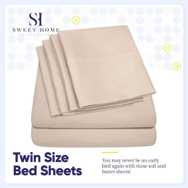 Sweet Home Collection Split King 7 Piece Sheet Set, Deluxe Ultra Soft 1500 Series, Double Brushed Microfiber.