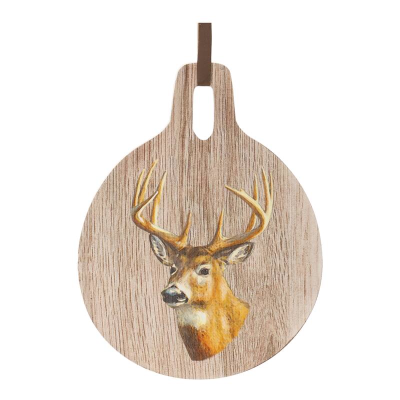 Deer Print Cutting Board Décor 7.75"D - 7.75 x 0.5 x 10