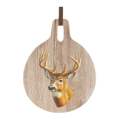 Deer Print Cutting Board Décor 7.75"D - 7.75 x 0.5 x 10