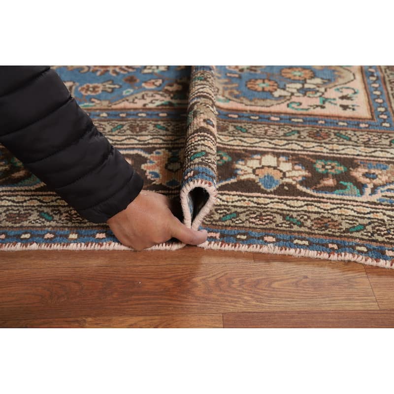 Orange Floral Hamedan Persian Area Rug Hand-Knotted Wool Carpet - 8'6" x 11'11"