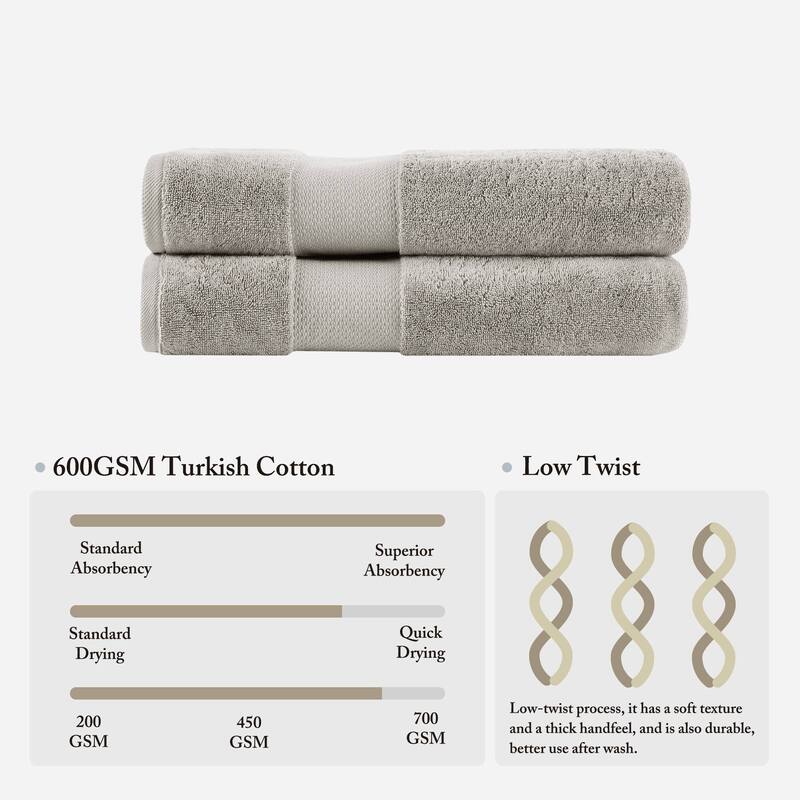 Madison Park Signature Turkish 100% Cotton Bath Sheet 2 Piece Set
