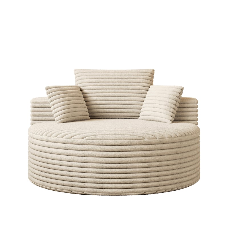 50"L Corduroy Sponge Single Sofa,No Assembly Required,Fluffy Modern Sleeper Chair (Not A Swivel Chair)