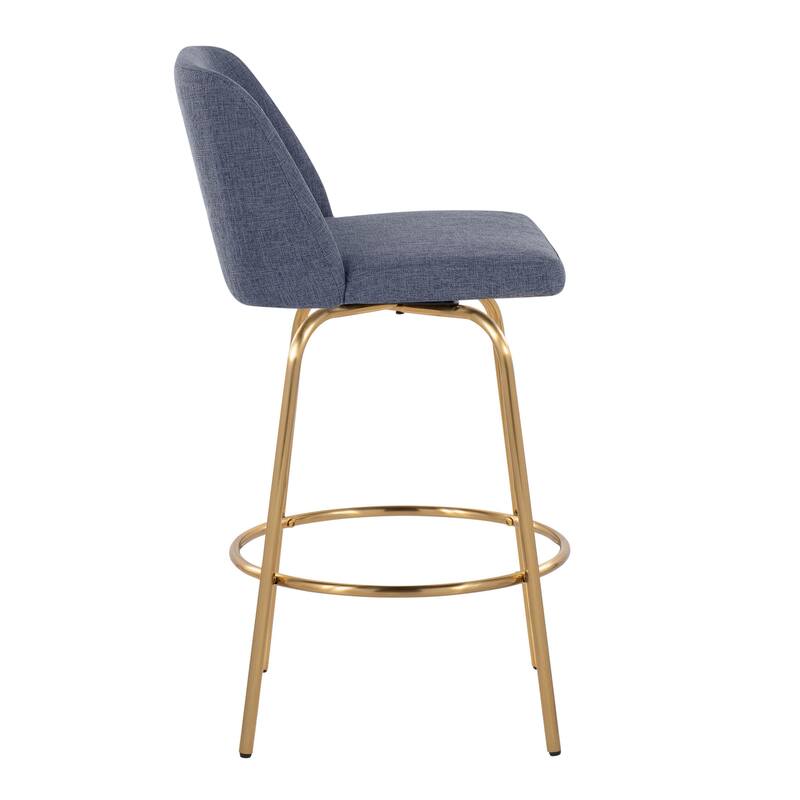 Silver Orchid Vallberga 26" Counter Stool with Gold Metal Base (Set of 2)