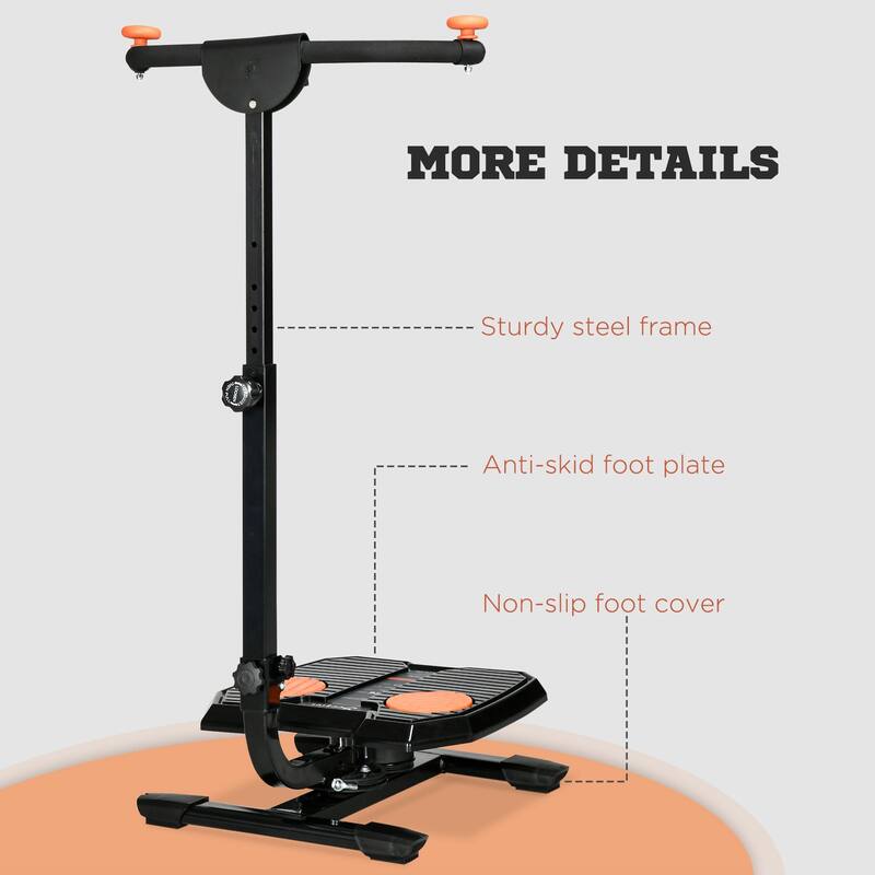 Soozier Foldable Ab Twister, Height Adjustable Twist Board with LCD Monitor, Body Shaper Machine for Abs, Waist, Core, Legs