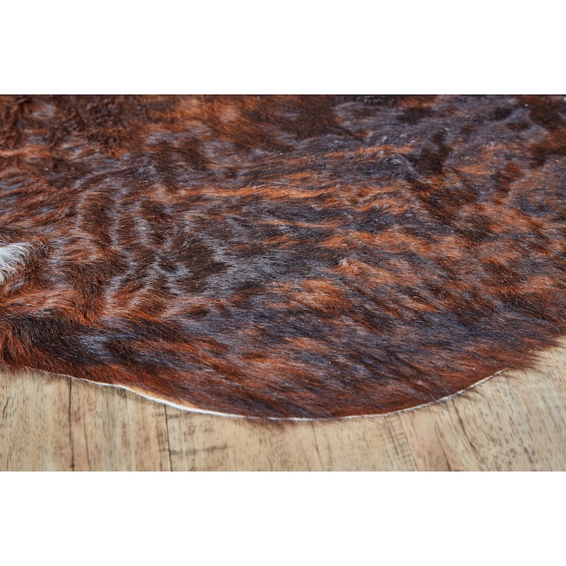 Oakdale Premium On-Hair Cowhide, Brindle Dark Brown, Small