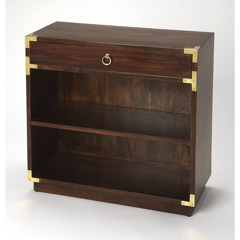 Handmade Forster Brown Campaign Bookcase (India) - N/A