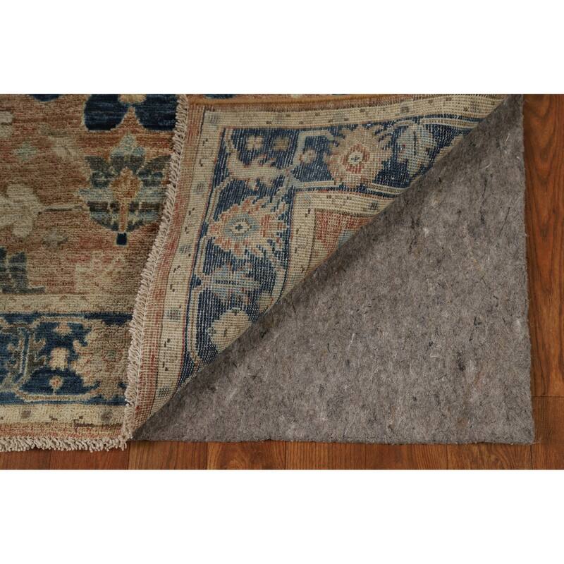 Hand Knotted Oriental 100% Wool Carpet Transitional All-Over Oranges & Rust Oushak Runner Rug - 8' 2'' X 2' 11''