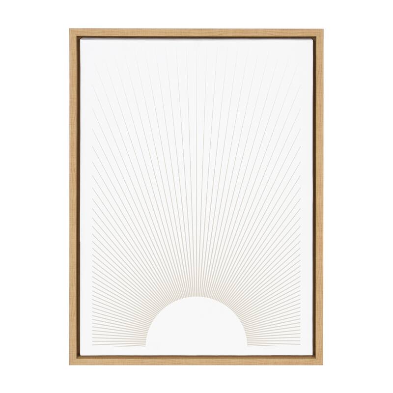 Kate and Laurel Sylvie Sun Rays Framed Canvas by Rocket Jack - 18x24 - Plastic - Brown