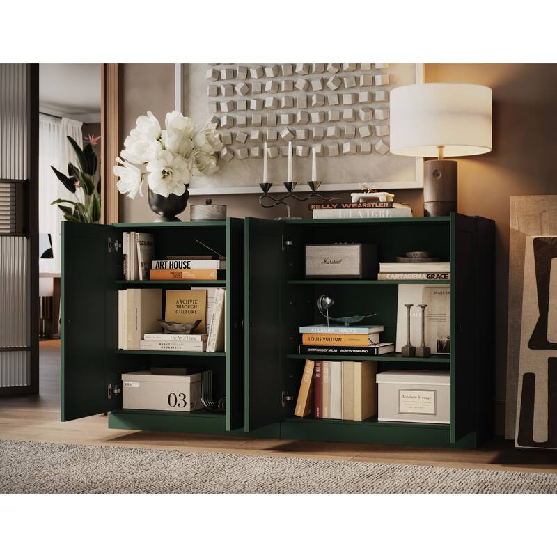 Palace Imports 100% Solid Wood 64" Sideboard with Raised Panel Doors & Adjustable Shelves