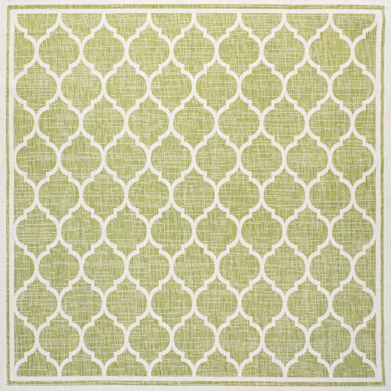 JONATHAN Y Zinnia Textured Weave Indoor/Outdoor Area Rug - 5' Square - Green/Cream