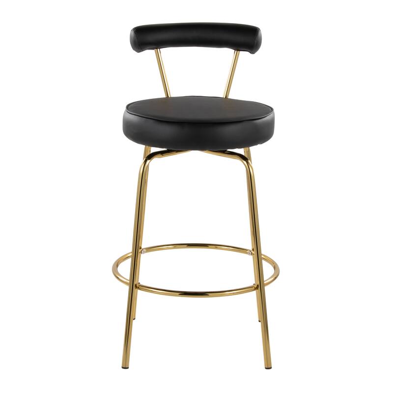 Silver Orchid Caines 26" Fixed-Height Gold Counter Stool (Set of 2)