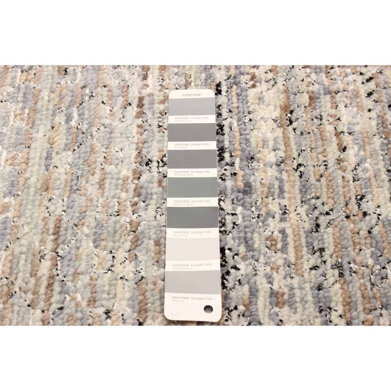 ECARPETGALLERY Hand-knotted Silk Shadow Grey Viscose, Wool Rug - 4'1 x 6'0