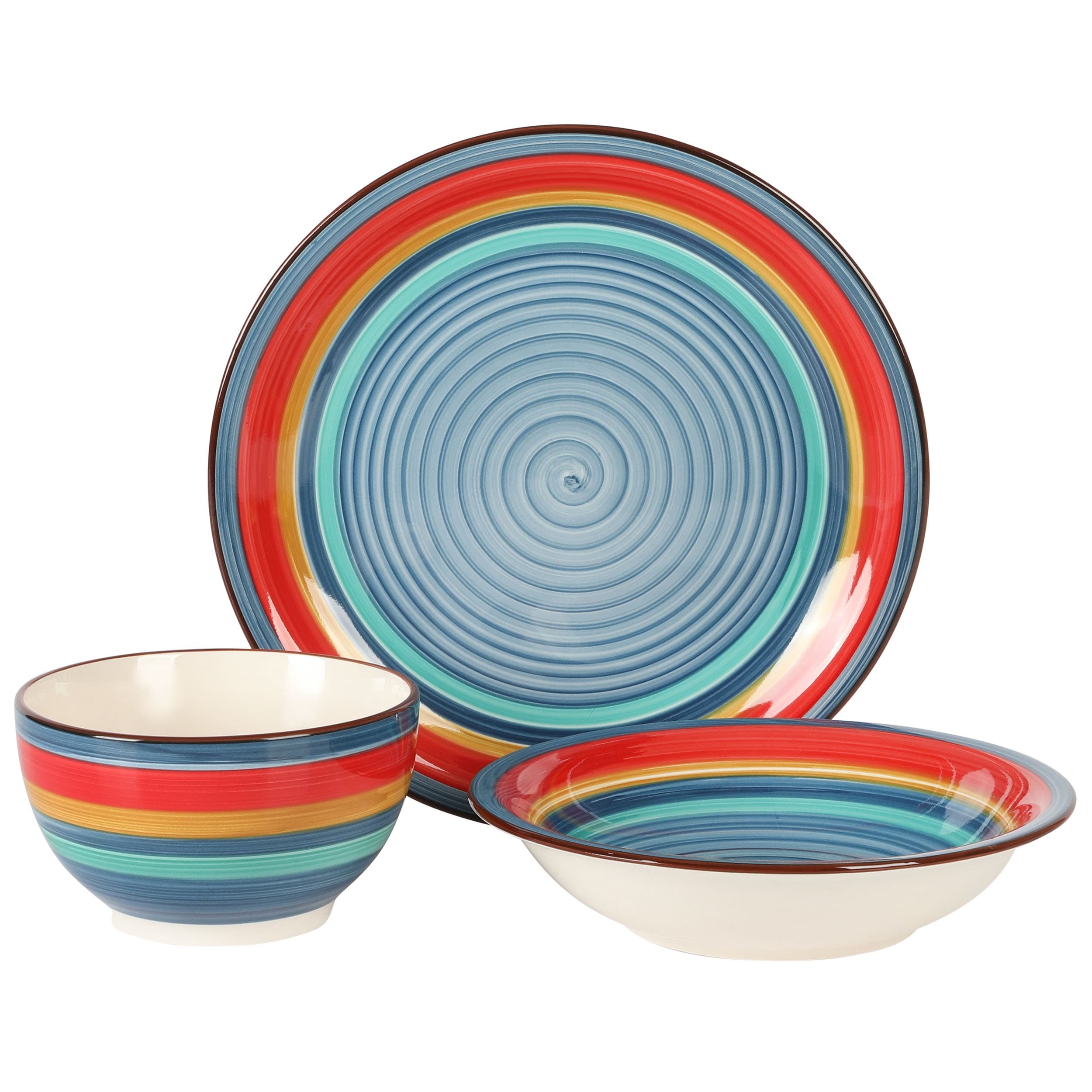 12 Piece Stoneware Dinnerware Set Service for 4
