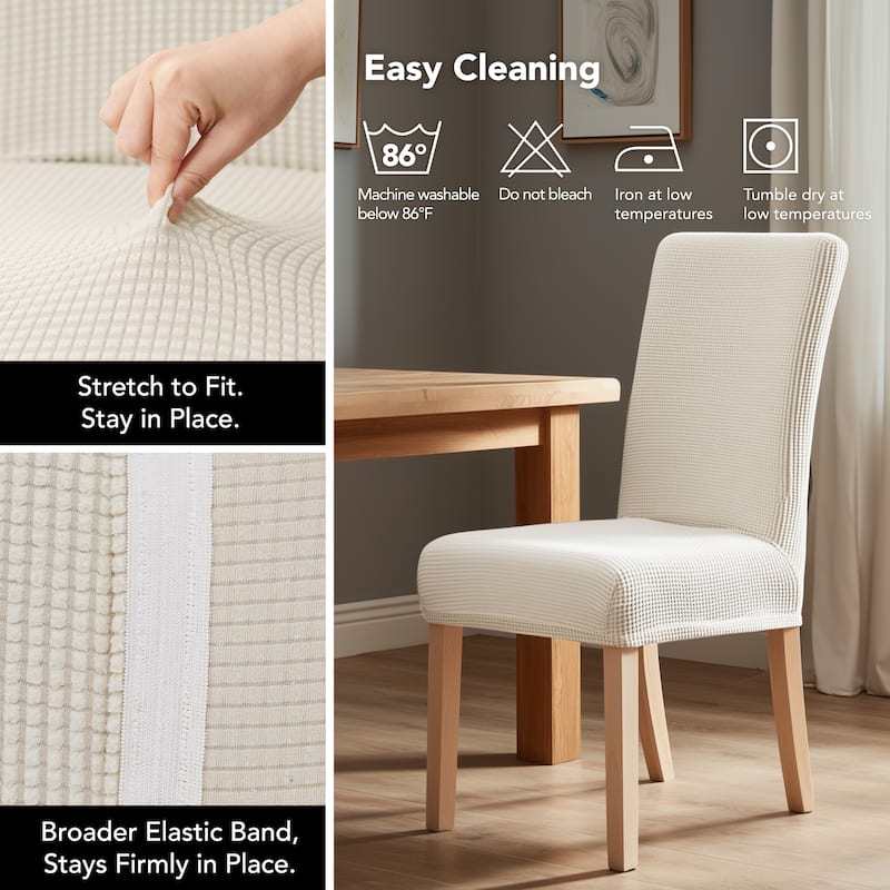 Deconovo Spill Proof Stretch Dining Chair Slipcovers Set of 4