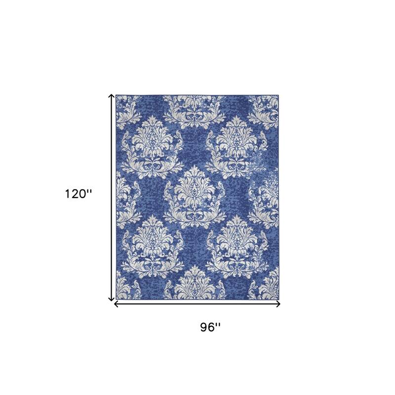 Power Loomed Distressed Non Skid Stain Resistant Area Rug - 120' X '96' X '0.39