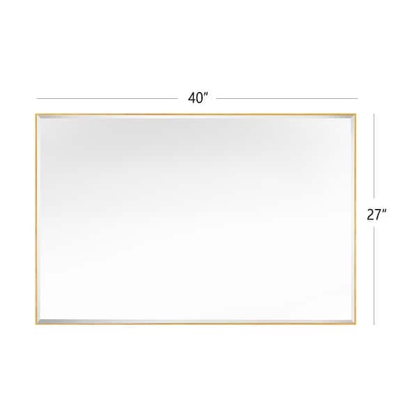 dimension image slide 8 of 14, Rectangle Metal Framed Beveled Edge Bathroom Vanity Mirror
