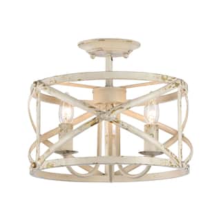 Golden Lighting Alcott 3-light Semi-Flush Mount in Antique Ivory - Antique Ivory - 3-Light Semi-flush