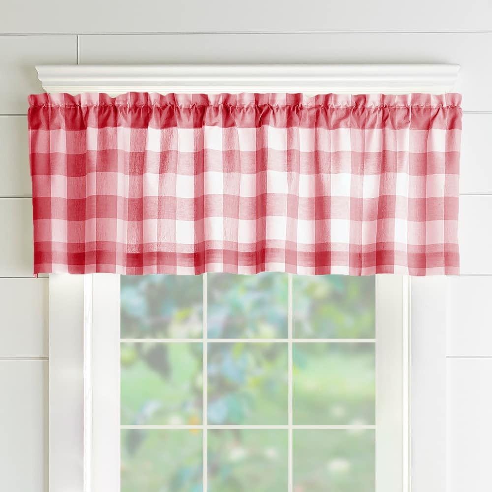 The Gray Barn Emily Gulch Buffalo Check Kitchen Curtain Valance - 60" W x15" L