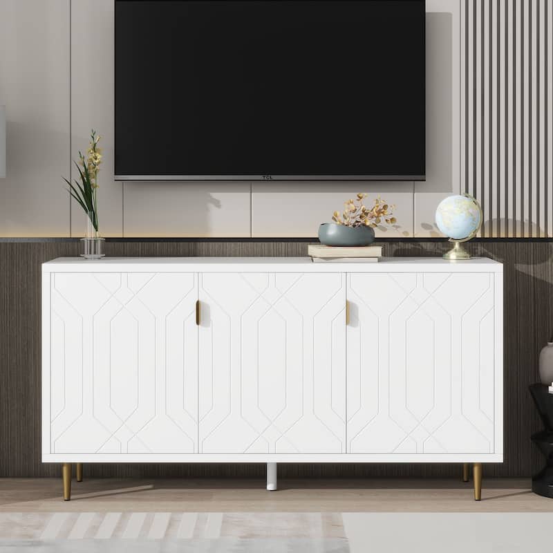 65" Modern TV Stand with Doors & Adjustable Shelves for TVs Up to 70"