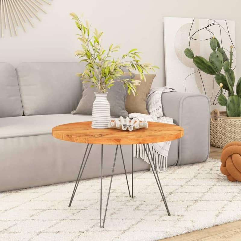 vidaXL Table Top Natural Acacia Solid acacia wood 27.6 in Diameter - 27.6 x 27.6 x 1.5