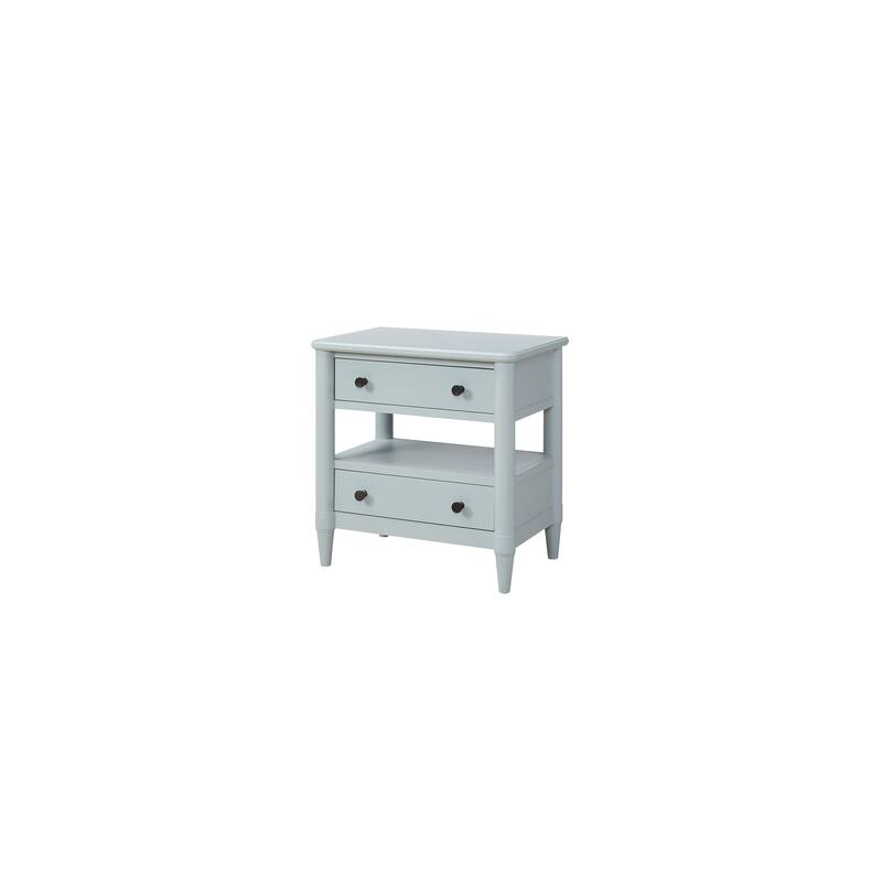 Open Nightstand Ocean Finish With 2 Drawers