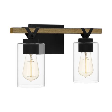 Devon Court 2-Light Matte Black Vanity Light