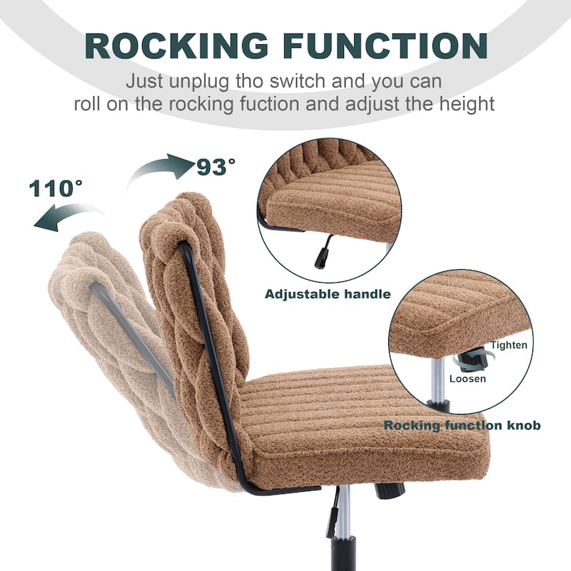 Upholstered No Wheels Armless Office Desk Chair