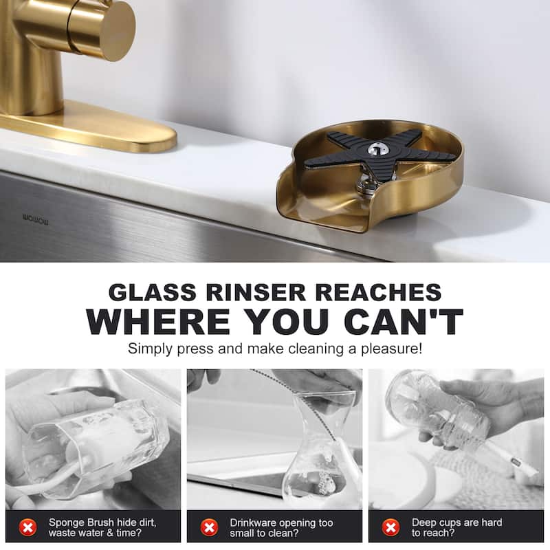 Metal Glass Rinser for Kitchen Sink