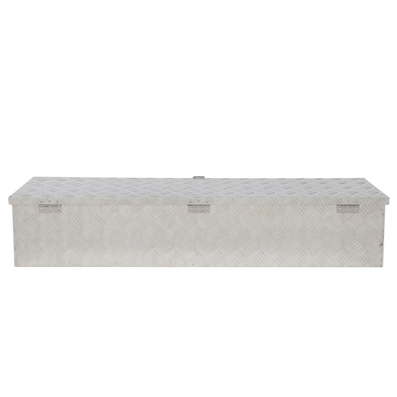 50" Elegant 5-Strips Pattern Aluminum Toolbox Silver