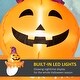 preview thumbnail 6 of 8, 3.4ft Halloween Inflatables Window Sticker Ghost with Orange Face, Halloween Decorations LED Yard Display