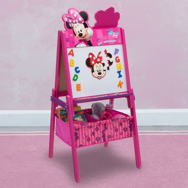 slide 2 of 5, Delta Children Minnie Mouse Wooden Double Sided Activity Easel