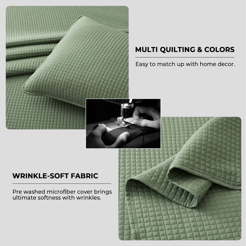 3-Piece Reversible Ultra Lighweight Coverlet Premium Microfiber Bedspread Quilt Set