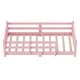 preview thumbnail 15 of 74, Montessori Solid Pine Floor Bed with Full-Length Safety Fence & Slatted Base by Harper&Bright Designs